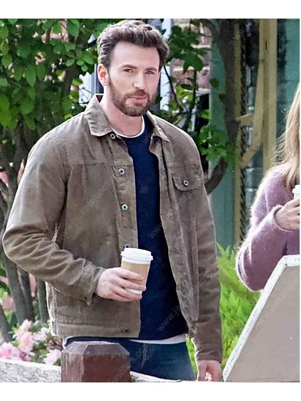 Ghosted Chris Evans Brown Cotton Jacket