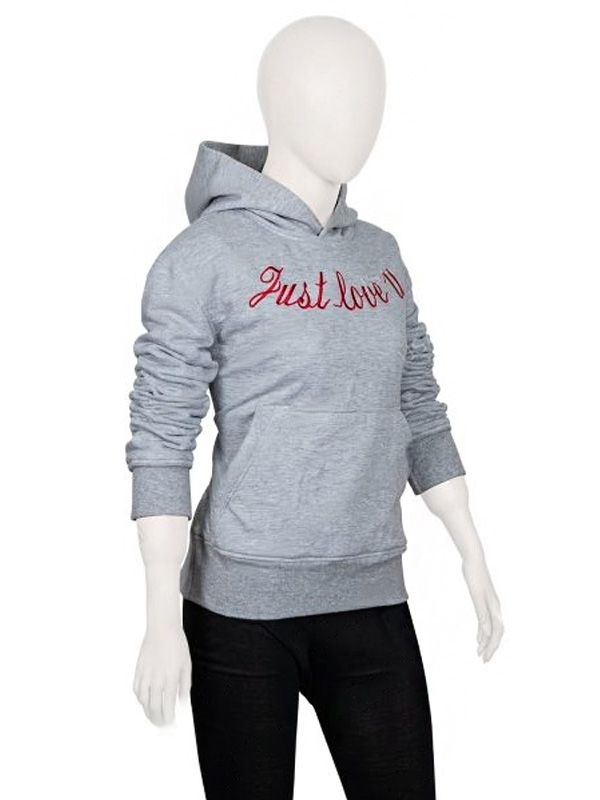 Just Love You Grey Pullover Hoodie