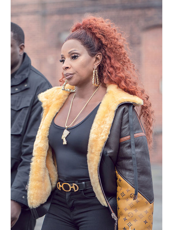 Monet Power Book II Ghost Mary J. Blige Shearling Leather Jacket