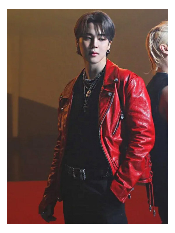 BTS VIBE Taeyang and Jimin Red Leather Jacket - Jackets Juncton