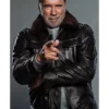 World Of Tanks Official Holiday Arnold Schwarzenegger Fur Collar Leather Jacket
