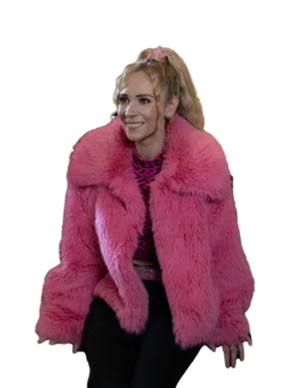William Jacket Ted Lasso S03 Keeley Jones Pink Fur Coat