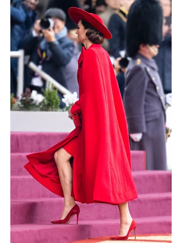 Kate Middleton Red Bow Coat
