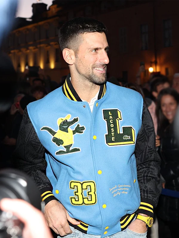 Lacoste Novak Djokovic Blue Varsity Jacket