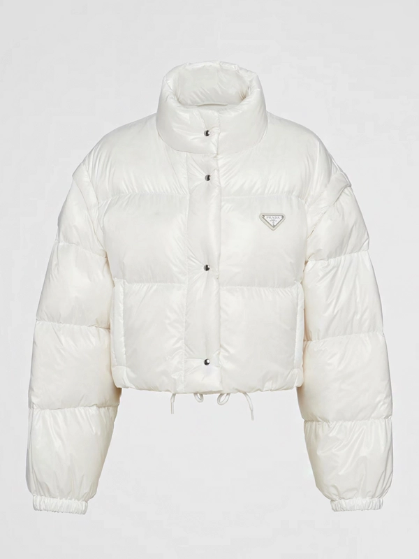 Cropped Prada Puffer Jacket | Brittany Mahomes White Puffer Jacket