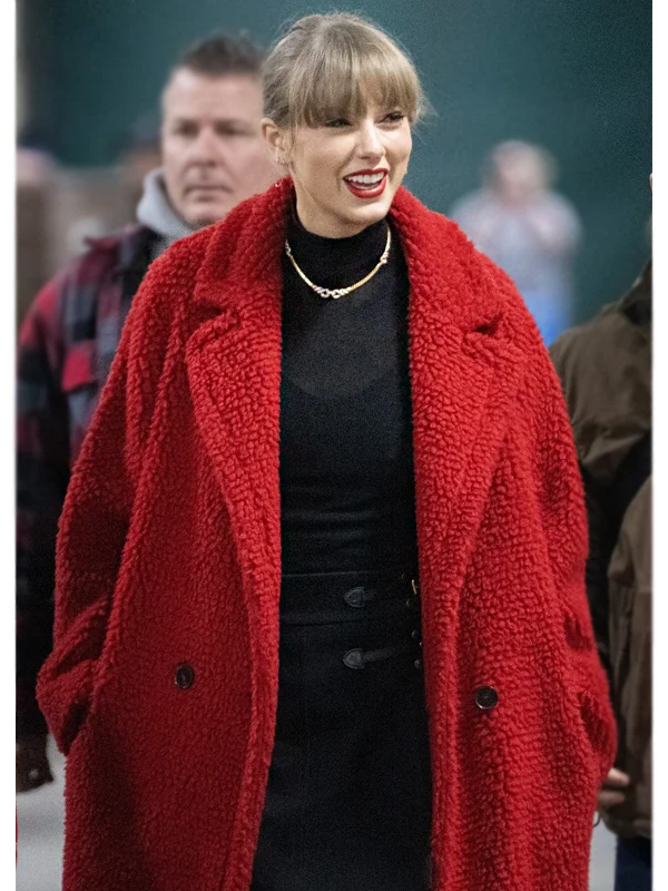 Chiefs Taylor Swift Red Teddy Coat | Stella Mccartney Red Teddy Coat