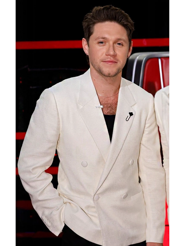 Niall Horan White Double Breasted Blazer