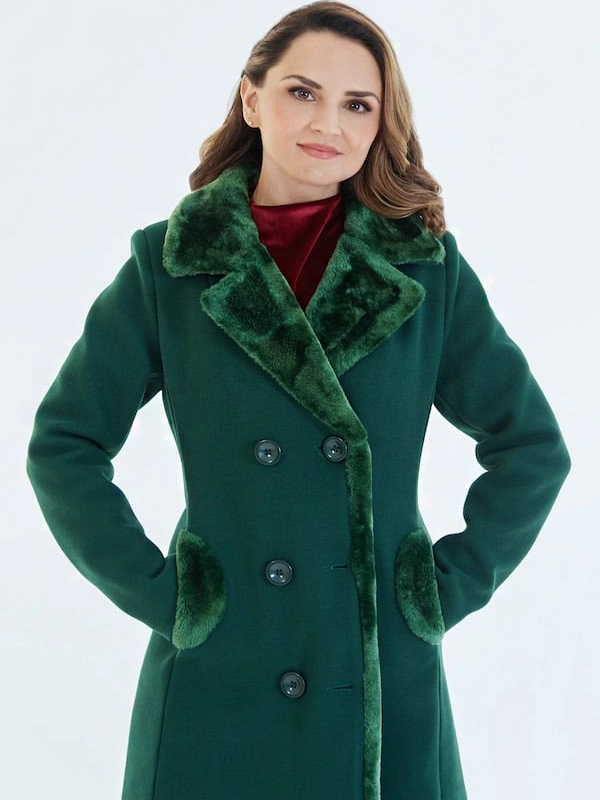 Rachael Leigh Cook Rescuing Christmas 2023 Green Coat