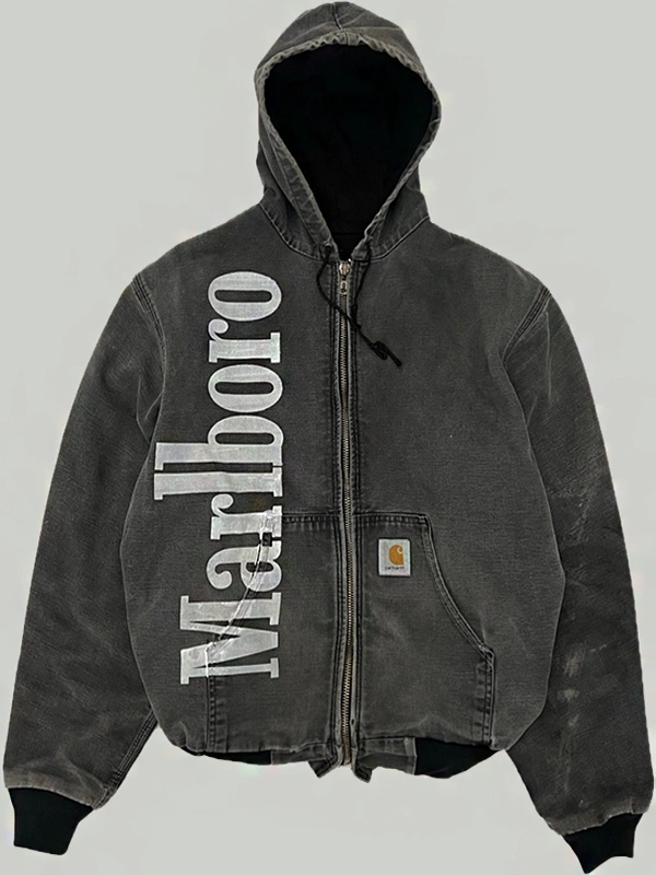 Marlboro Carhartt Grey Jacket | Hooded Denim Jacket