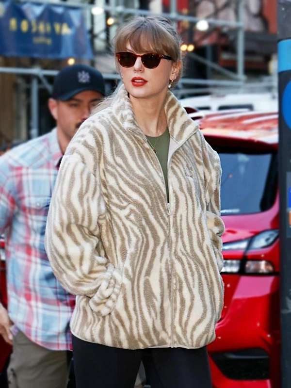 Taylor Swift Animal Polar Fleece Beige Jacket