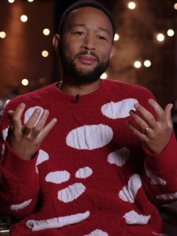 John Legend The Voice S25 Red Sweater