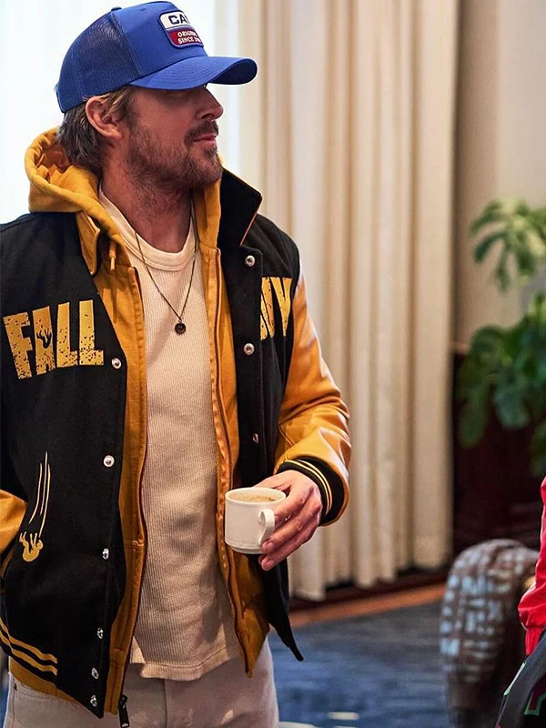 The Fall Guy Ryan Gosling Black and Yellow Varsity Jacket