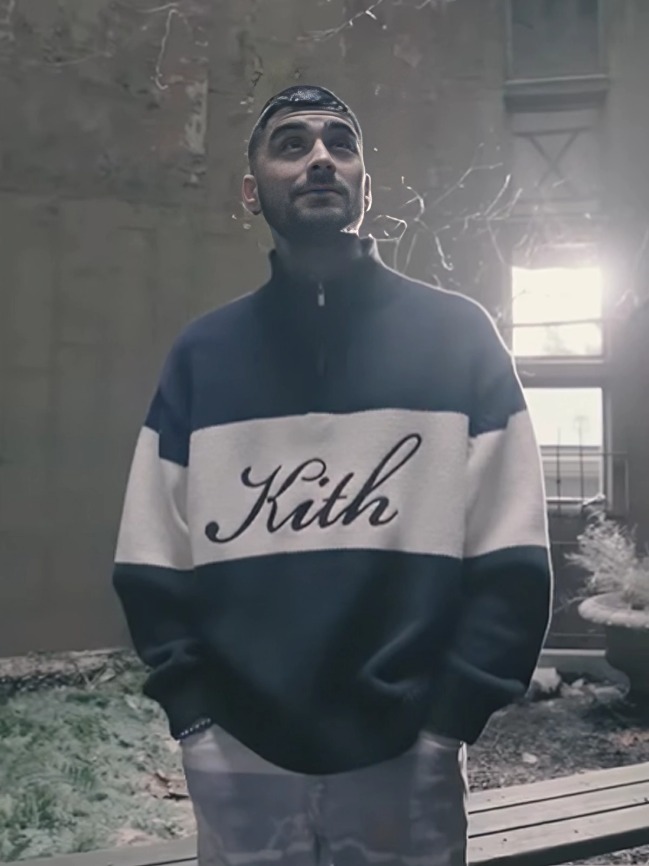 Zayn Malik Kith Sweatshirt | Kith Quarter Zip Knit Sweatshirt