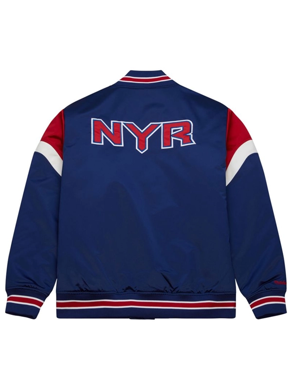 Mitchell & Ness New York Rangers Blue Bomber Jacket