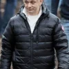 Aziraphale Good Omens Black Puffer Hooded Jacket