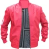 8 Ball Pink Bomber Leather Jacket