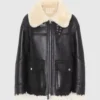 Ivory Fur Shearling Leather Jacket