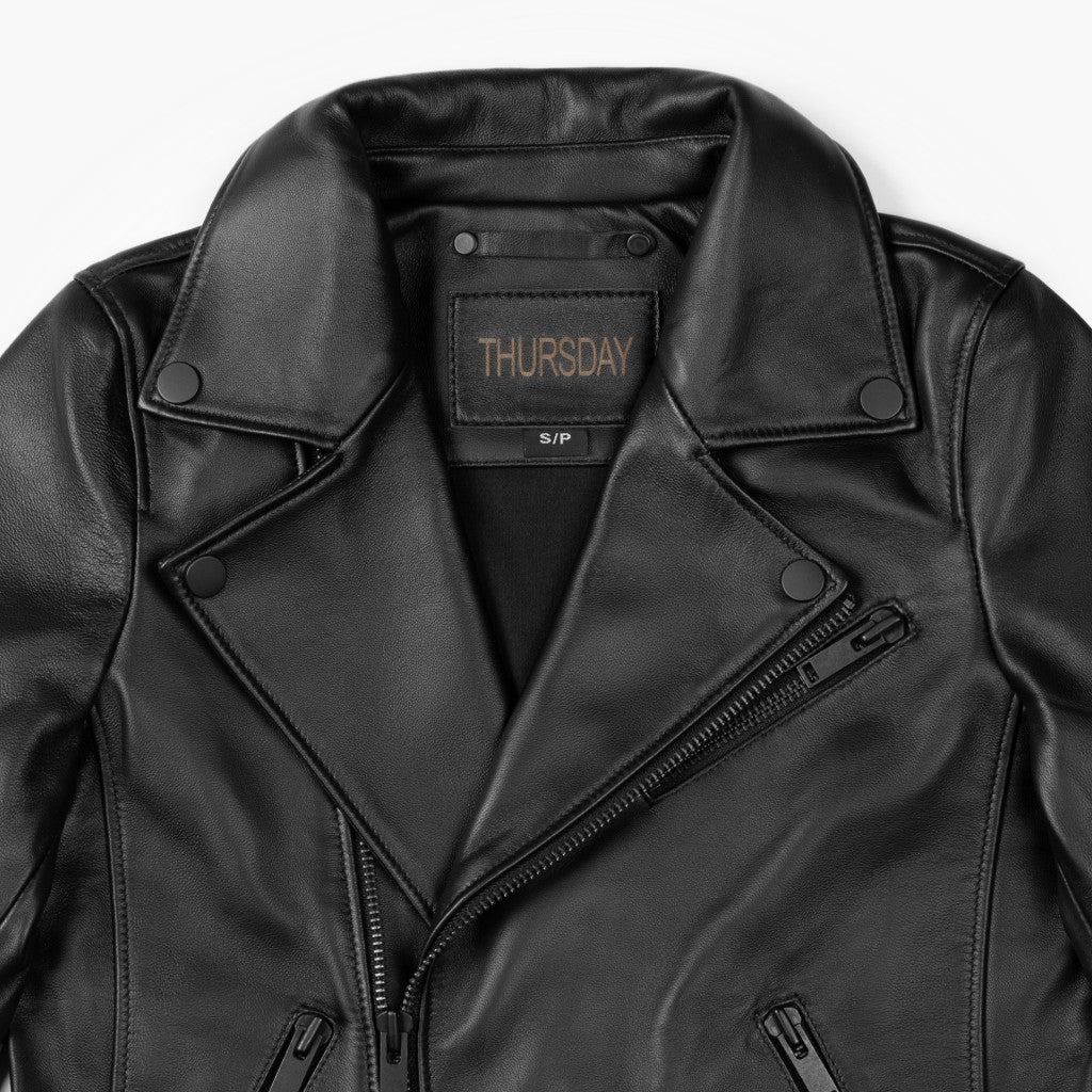 Motorcycle Black Leather Jacket Women - Image 9