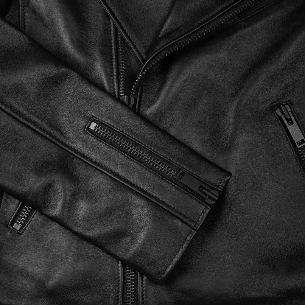 Motorcycle Black Leather Jacket Women - Image 8