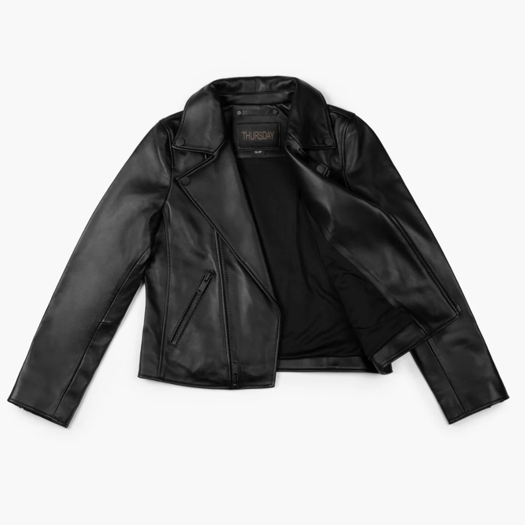 Motorcycle Black Leather Jacket Women - Image 6