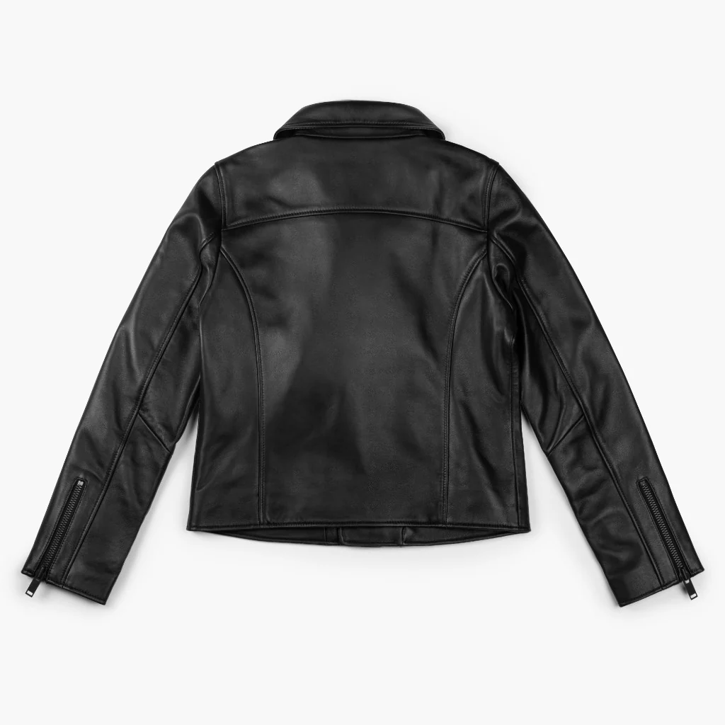 Motorcycle Black Leather Jacket Women - Image 5