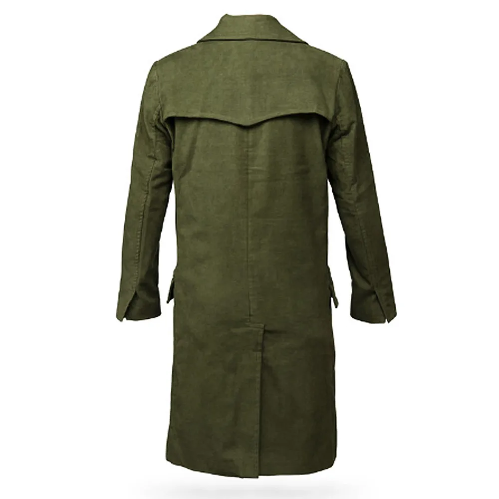 Green Trench Coat Mens Army Green Wool Coat MILITARY GREEN OVERCOAT