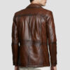 Mens Brown Vintage Leather Blazer - Image 4