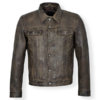 Waxed Brown Cowhide Leather Jacket