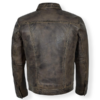 Waxed Brown Cowhide Leather Jacket - Image 4