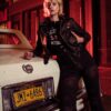 Womens Cropped Studded Leather Jacket - Image 6
