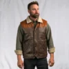 Mens Shearling Brown Leather Vest