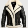 Men's Black B3 Real Shearling Sheepskin Leather Jacket