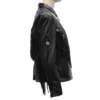 Womens Black Leather Fringe Jacket - Image 3