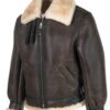 Mens Traditional Shearling Leather Jacket - Image 7