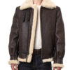 Mens Traditional Shearling Leather Jacket - Image 5