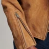 Womens Suede Leather Motorcycle Jacket - Image 3