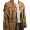 Men's Suede Leather Jacket With Fringe