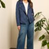 Women's Drape Front Faux Suede Jacket