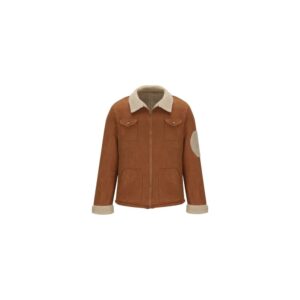 Men's Vintage Leather Brown Suede Sherpa Lined Jacket