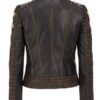 Women's Stars and Stripes Aged Brown Leather Jacket - Image 3