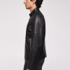 Mens Zipper Pockets Leather Biker Jacket - Image 5