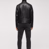 Mens Zipper Pockets Leather Biker Jacket - Image 4