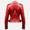 Womens Red Slim Fit Leather Jacket