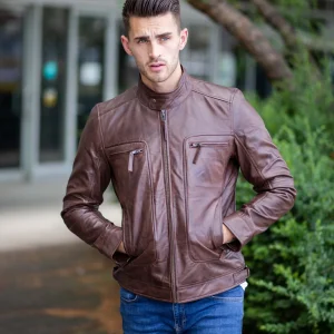 Men's Chocolate Brown Leather Jacket