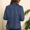 Women's Drape Front Faux Suede Jacket - Image 2
