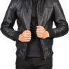Mens Wear Black Hooded Leather Jacket