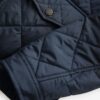 Mens Quilted Cordura Jacket Stand Collar Navy Blue - Image 2