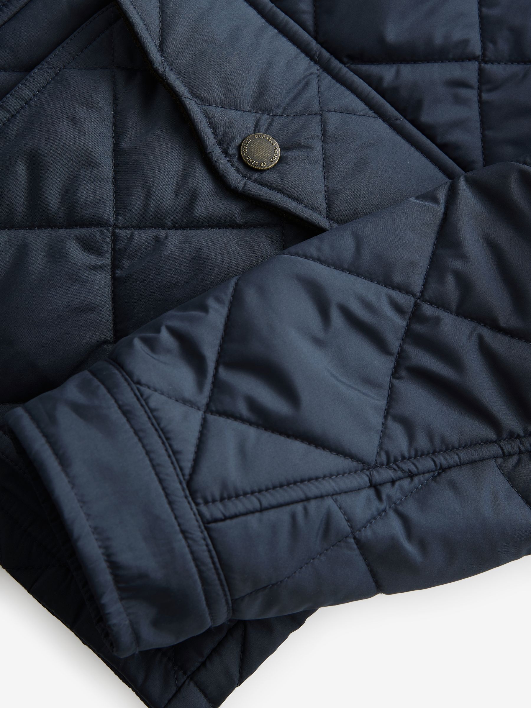 Mens Quilted Cordura Jacket Stand Collar Navy Blue - Image 2