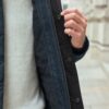 Mens Quilted Cordura Jacket Stand Collar Navy Blue - Image 7
