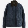 Mens Quilted Cordura Jacket Stand Collar Navy Blue - Image 5